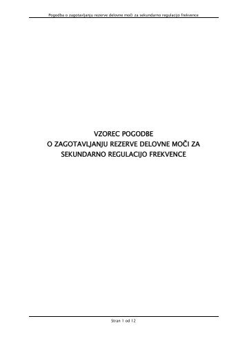 Vzorec pogodbe sekundarna regulacija - Eles