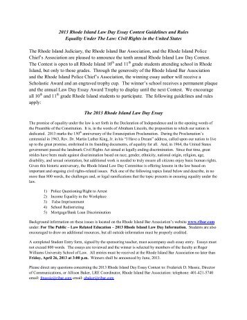 2013 Rhode Island Law Day Essay Contest Guidelines and Rules ...