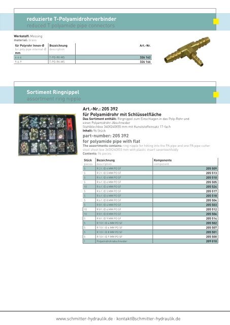 NiederdruckschlÃ¤uche Low pressure hoses - Schmitter Hydraulik ...