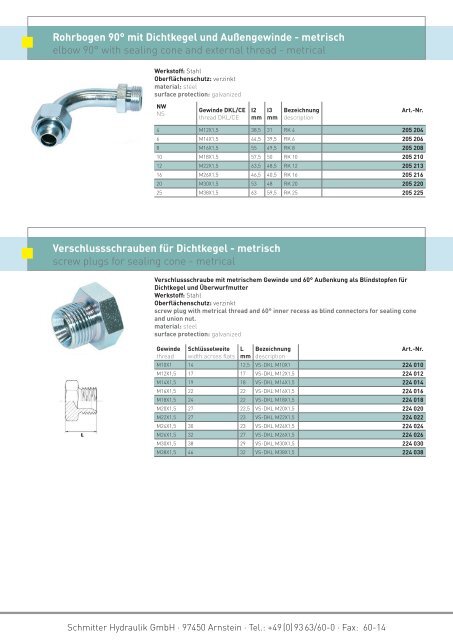 NiederdruckschlÃ¤uche Low pressure hoses - Schmitter Hydraulik ...