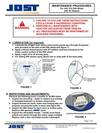 Maintenance Procedures for 37H Air Release Style Topplate - JOST ...