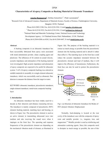 Characteristics of Al-epoxy Composite as Backing Material in ...