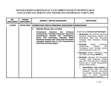 Keputusan Tahun 2010 Bilangan 2 - JPBD Selangor