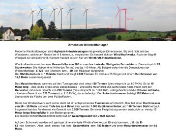 Dimension Windkraftanlagen Moderne Windkraftanlagen sind ...