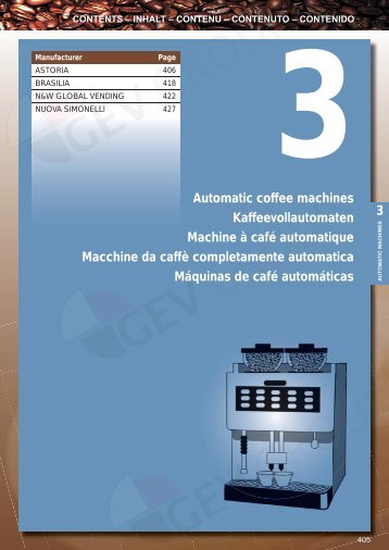 Automatic coffee machines Kaffeevollautomaten Machine Ã  ... - CESA