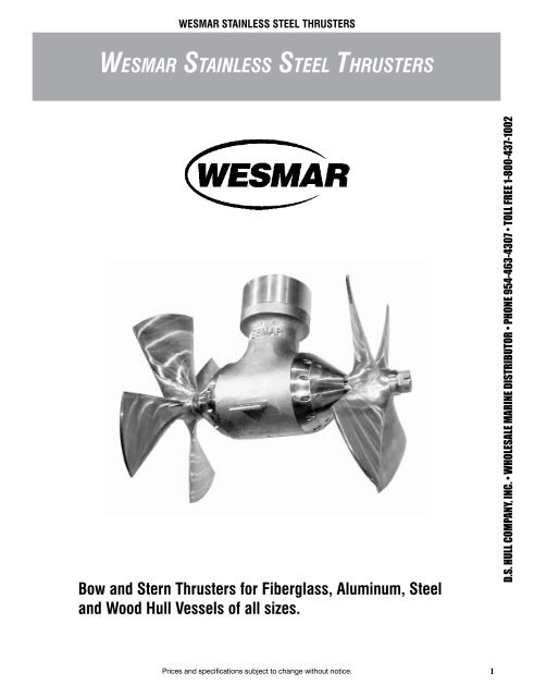 Wesmar stainless steel thrusters - DS Hull Co.