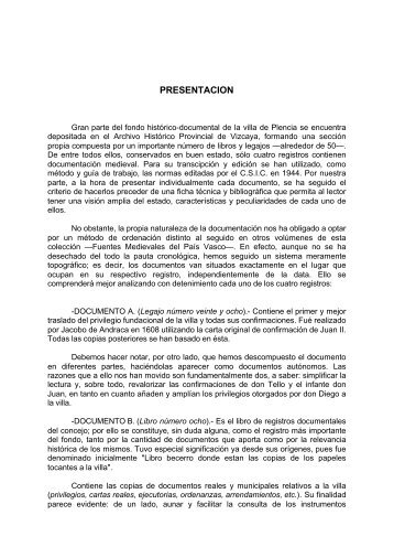 Colección Documental de la Villa de Plencia (1299-1516). IN ...
