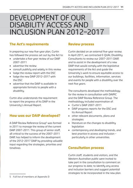 Disability Access and Inclusion Plan 2012-2017 - Unilife - Curtin ...