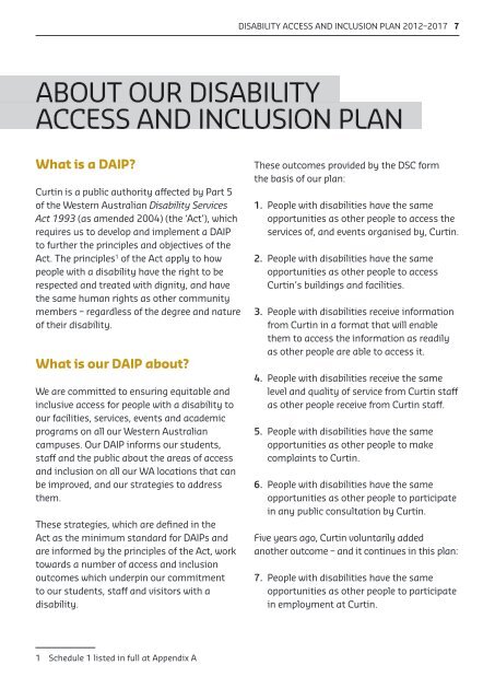 Disability Access and Inclusion Plan 2012-2017 - Unilife - Curtin ...