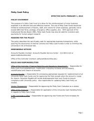 Petty Cash Policy - Columbia University Administrative Policy Library