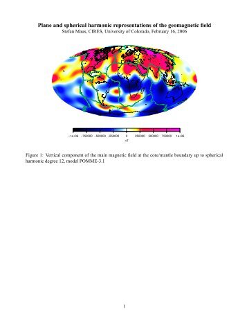 Plane and spherical harmonic representations of ... - Geomagnetism