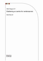 Etablering av sentre for verdensarven - NIKU