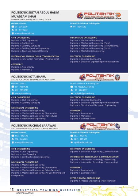 GUIDELINE INDUSTRY PARTNER - Jabatan Pengajian Politeknik