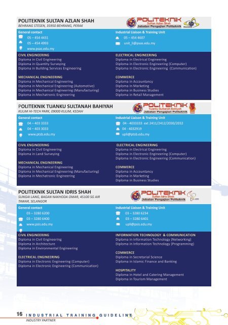 GUIDELINE INDUSTRY PARTNER - Jabatan Pengajian Politeknik