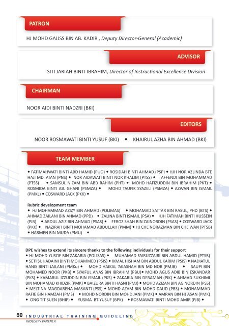 GUIDELINE INDUSTRY PARTNER - Jabatan Pengajian Politeknik