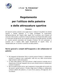 Regolamento per l'utilizzo della palestra e delle ... - Itisfocaccia.it