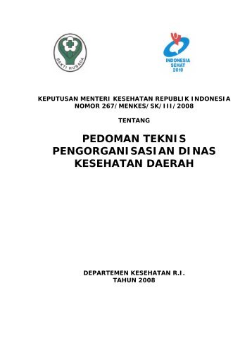 pedoman teknis pengorganisasian dinas kesehatan daerah