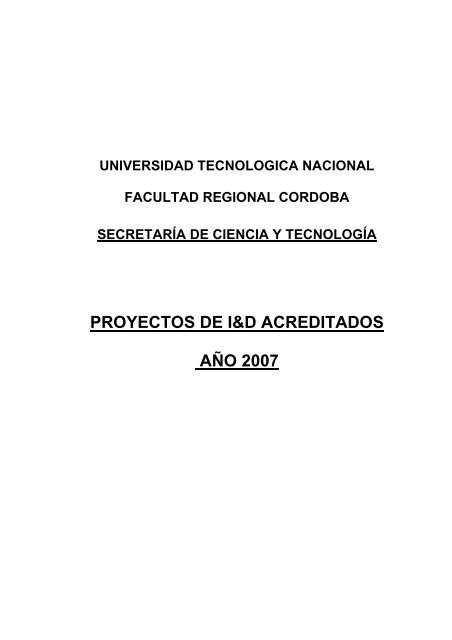 Crdoba, 21 de agosto de 1996 - Universidad TecnolÃ³gica Nacional