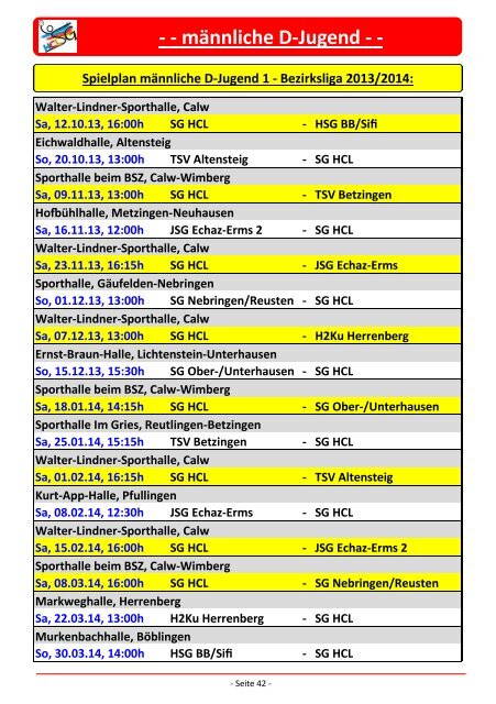 Hallenheft 2013/14! - SG HCL News