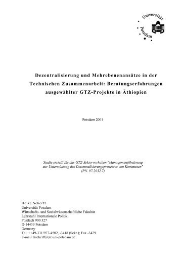 Dezentralisierung und TZ in Aethiopien - Gtz