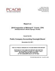 Michael F. Cronin, CPA - Public Company Accounting Oversight Board