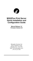 M202Plus Print Server Quick Installation and Configuration Guide