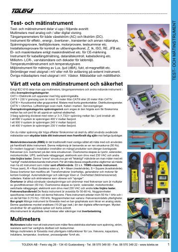 Test- och mätinstrument Värt att veta om mätinstrument och ... - Toleka