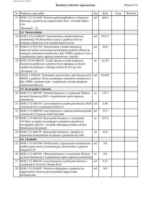 KOSZTORYS OFERTOWY - Samodzielny Publiczny ZakÅad Opieki ...