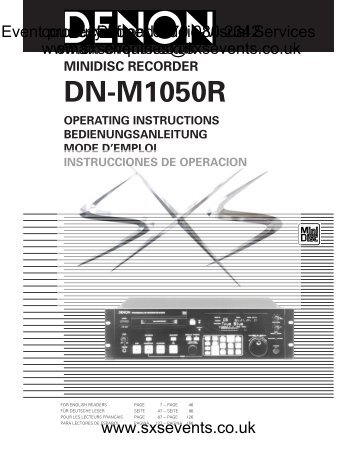 Sound - Denon-DN-M1050R-manual - SXS Events