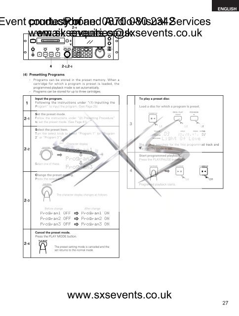 Sound - Denon-DN-M1050R-manual - SXS Events