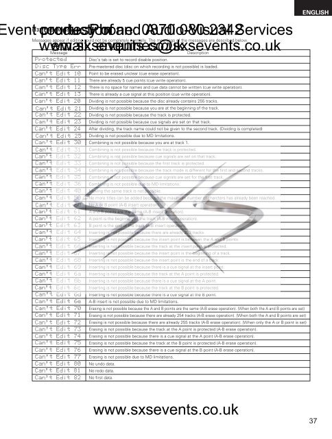 Sound - Denon-DN-M1050R-manual - SXS Events