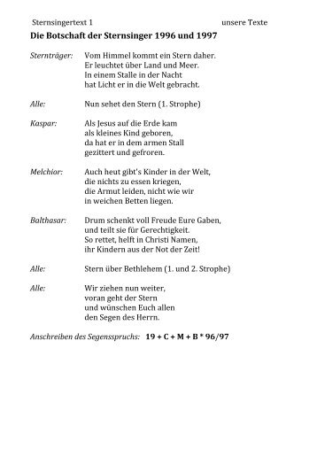 Sternsingertexte 16 - KjG Rules