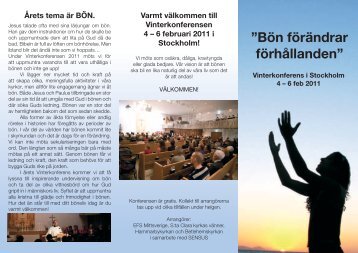 Bön förändrar förhållanden” - EFS Mittsverige