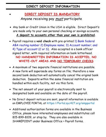 direct deposit form pdf