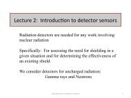 Lecture 2: Introduc on to detector sensors - Nuclear Physics