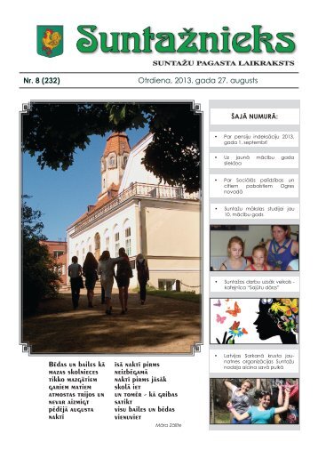 SuntaÅ¾u pagasta laikraksts SuntaÅ¾nieks, augusts - Ogres novads