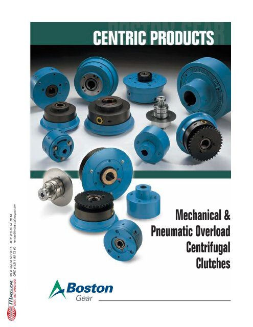 Mechanical & Pneumatic Overload Centrifugal Clutches