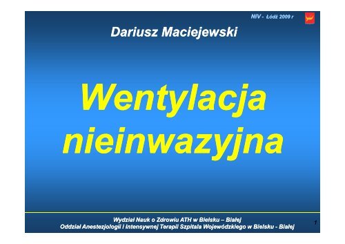 Wentylacja nieinwazyjna i rÃ³Å¼ne formy jej klinicznego zastosowania ...