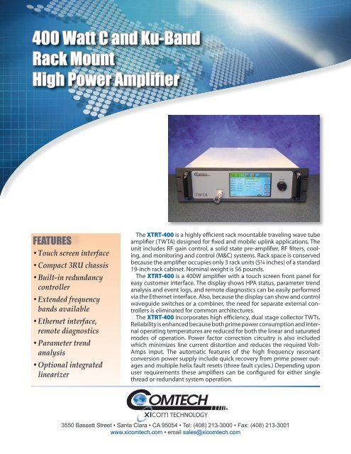 Comtech Rx Tx XTRT-400C - Comtech Xicom Technology