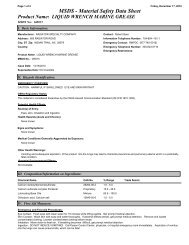 MSDS - Material Safety Data Sheet - Liquid Wrench
