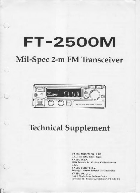 yaesu-ft-2500m-technical-supplement