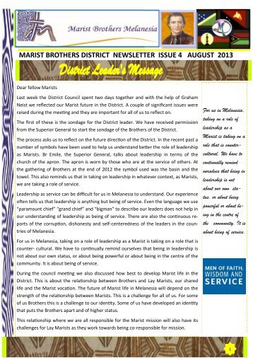 marist brothers district newsletter issue 4 august 2013