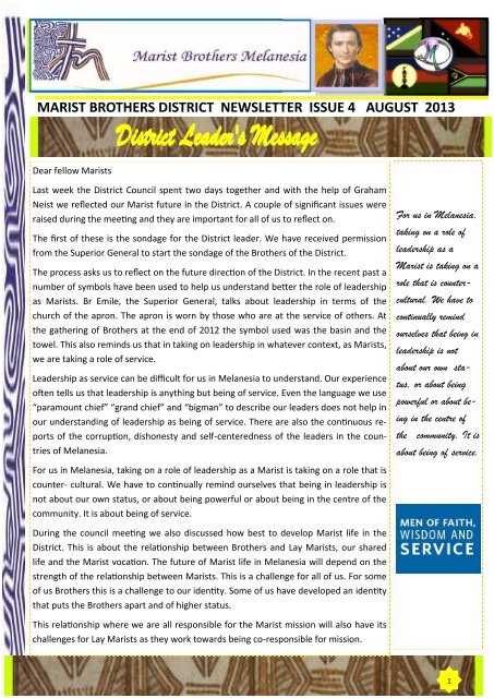 marist brothers district newsletter issue 4 august 2013