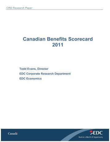 Canadian Benefits Scorecard - Export Development Canada (EDC)