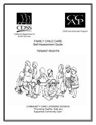 FAMILY CHILD CARE Self-Assessment Guide TENANT RIGHTS