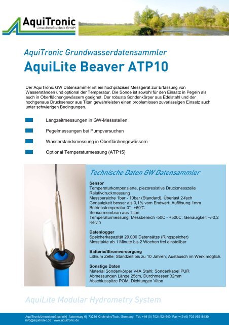 AquiLite Beaver ATP10 - Aquitronic