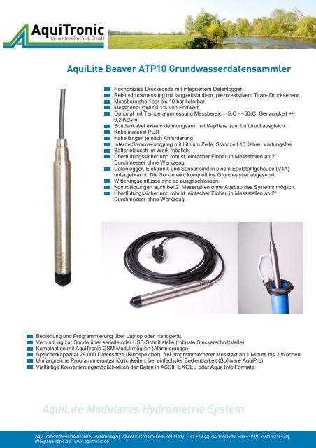 AquiLite Beaver ATP10 - Aquitronic