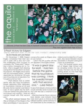 Vol.4.Issue.2.November.2008 - Edgren High School EagleNet