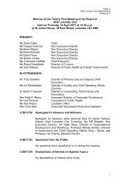 Minutes of the Twenty First Meeting of the Board of NHS Leicester ...