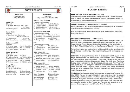 Newsletter No. 68 - Longhorn Cattle Society